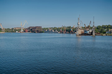 Fototapeta premium ship building in Mykolaiv Ukraine