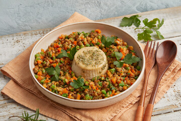 Lentils, beans and cream cheese