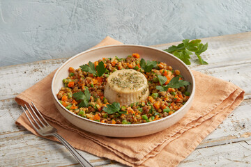Lentils, beans and cream cheese