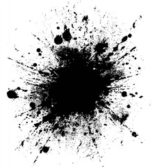 Abstract black ink splatter on white (1)
