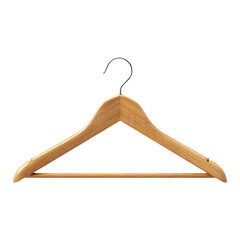 Wooden Hanger Isolated on Transparent Background for Creative Use