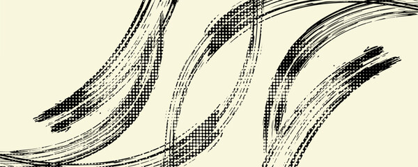 Hand drawn grainy green brush stroke with spray texture. Rough thick brush stroke texture. Grunge distress damaged old banner with zigzag bold line.