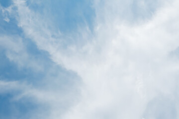 Blue sky with fluffy white clouds