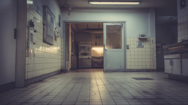 Backrooms creepy three dimensional design. Liminal space  abstract interior. Alone in abandoned building 3d render illustration, nightmare or a bad dream. Game concept