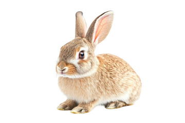 Obraz premium Cute brown bunny rabbit animal pet easter hare wildlife fluffy mammal rodent portrait image stock photo vector illustration isolated on transparent background