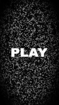TV Static Noise Retro VHS Play Screen. HD video animation.