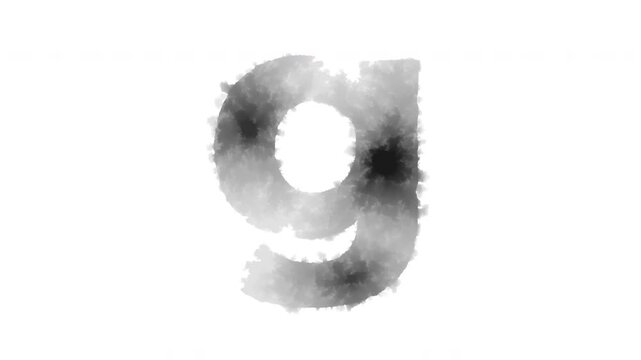 The lowercase letter &ldquo;g&rdquo; appears as if ink has bled onto the paper