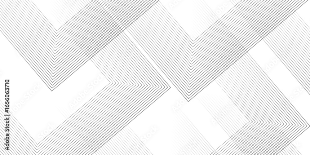Wall mural abstract grey lines on white background with luxury shapes architecture plan. modern pattern elegant