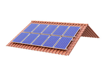 Solar Panel Installation on Roof: An array of solar panels is installed on a traditional tiled roof, embodying sustainability and eco-consciousness in a modern setting.