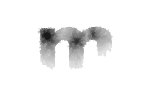 The lowercase letter &ldquo;m&rdquo; appears as if ink has bled onto the paper