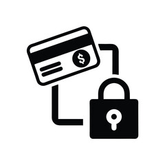 Obraz premium Secure Money Transaction Icon with Lock and Credit Card on White Background