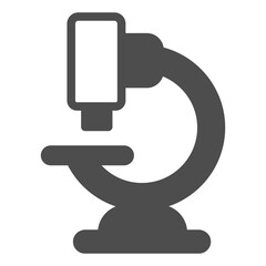 Laboratory microscope solid icon, optical equipment concept. Vector graphics. Microscope, magnifying lens tool sign on white background, glyph style icon for mobile or web design.