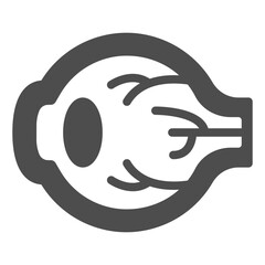 Eye ball solid icon, vision treatment concept. Vector graphics. Human organ of vision, ophthalmology sign on white background, glyph style icon for mobile or web design.
