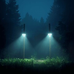 night forest in the fog