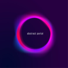 Abstract glow stylish cosmos illustration with neon gradient light solar star moon eclipse sphere circle ball galaxy universe astronomy earth planet space night background design