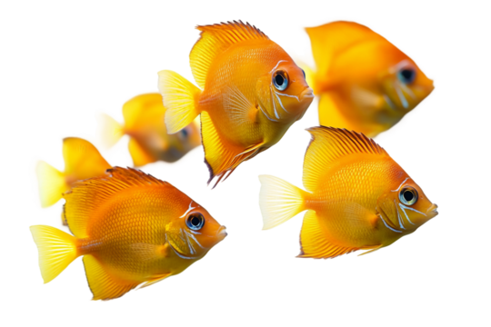 Small fish swimming isolated on transparent background
