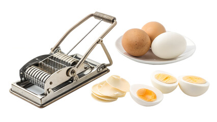eggs in a basket with egg slicer