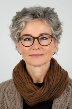 Foto f&uuml;r Reisepass - Attraktive Frau &uuml;ber 50