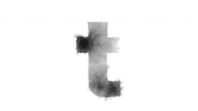 The lowercase letter &ldquo;t&rdquo; appears as if ink has bled onto the paper