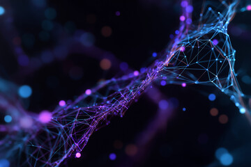 AI Neural Network Abstract Visualization with Glowing Nodes
