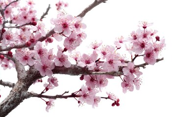 Obraz premium Close-up of blossoming pink flowers on branches