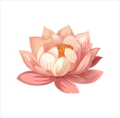 Cute cartoon illustration on the theme of the Asian holiday - mid-autumn (Moon Festival, Mooncake Festival). Modern digital illustration in soft pastel colors. Vector