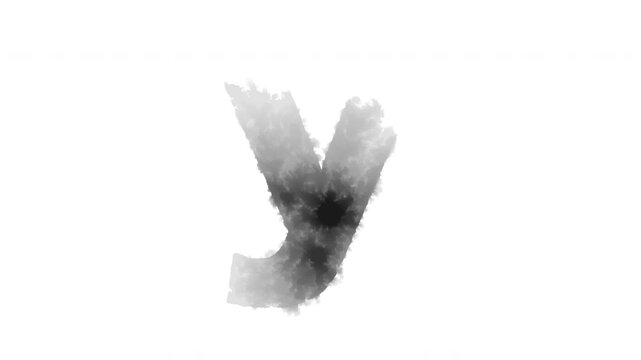 The lowercase letter &ldquo;y&rdquo; appears as if ink has bled onto the paper