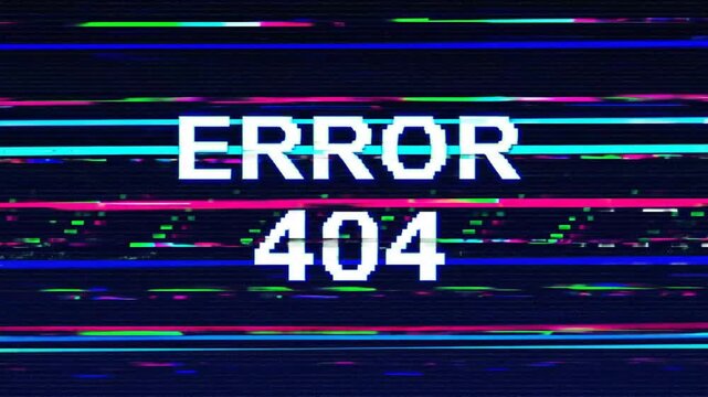 Error 404 Glitch Screen: Digital Failure Visual