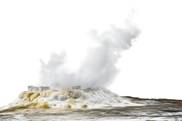 Hot water geyser isolated on transparent background