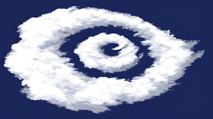A serene spiral cloud formation against deep blue sky creates a hypnotic weather pattern