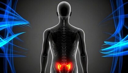 Human Sacroiliac Joint Anatomy with Pain Indication