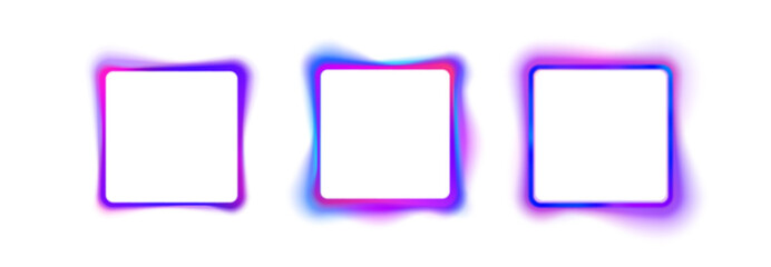 Gradient blends abstract shapes circular icons glowing neon light bright colours fluid motion spiral swirl energy round forms futuristic digital design template banner illustration vibrant set wave.