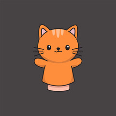 Cute Cat Puppet Cartoon Vector Illustration	