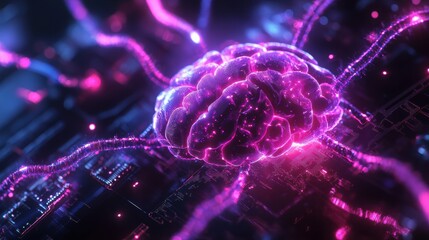 Neural AI Processor Chip with Detailed Cyber Pattern