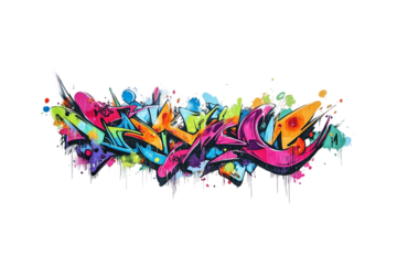 Bold graffiti art isolated on transparent background