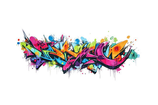 Bold graffiti art isolated on transparent background
