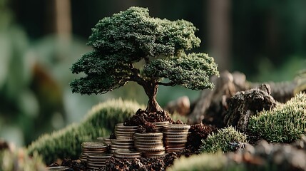 Investment bonsai tree concept of prosperity high resolution picture