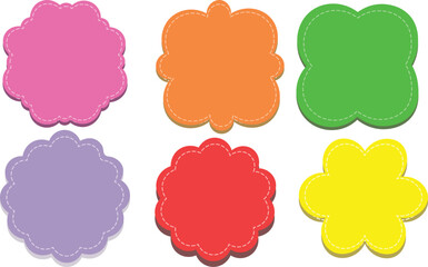 Fototapeta premium Colorful vector set of blank tags label and sticker design for pricing, sale, gift, product packaging, shipping, and retail design elements, vector illustration 