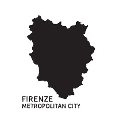 Firenze Metropolitan City Italy Map Vector Silhouette