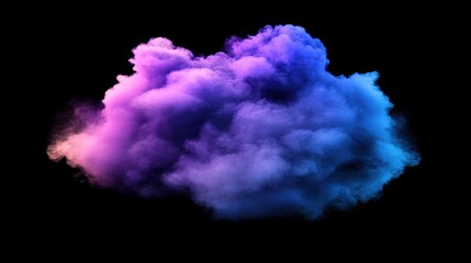 A vibrant cloud of color emerges in a symphony of pink, purple and blue against the starkness of