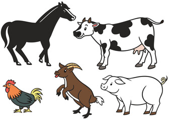 Fototapeta premium some carton style animals icon set 