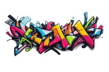 Expressive graffiti art isolated on transparent background