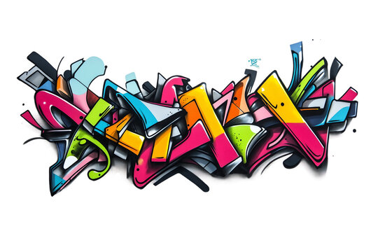 Expressive graffiti art isolated on transparent background