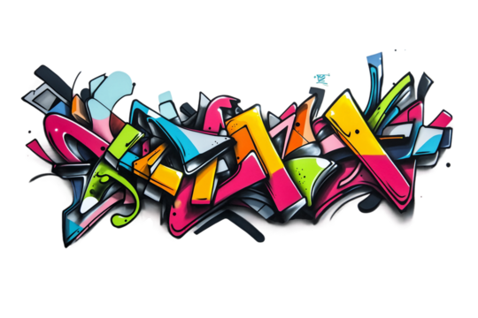 Expressive graffiti art isolated on transparent background