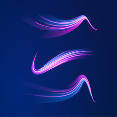 Neon streaks blur across motion trail abstract line digital energy futuristic electric glow pink blue background pattern design modern technology art