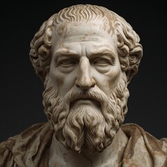 Obraz premium The Philosopher's Wisdom: A Timeless Marble Bust