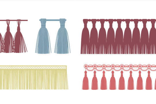 Elegant Tassel Designs for Crafts and Home Decor Textile Embellishments Isolated on White Background Decorative Elements Collection