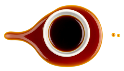 PNG Transparent Soy Sauce Bowl with Liquid Spill