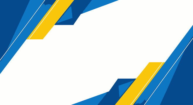 Modern Blue and Yellow Abstract Certificate Background with Geometric Shapes
