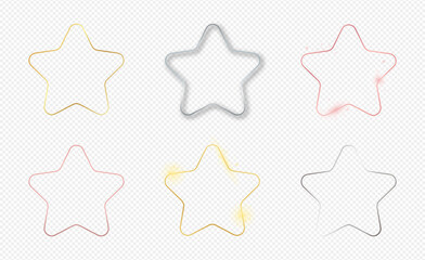 Set of six rounded star frames